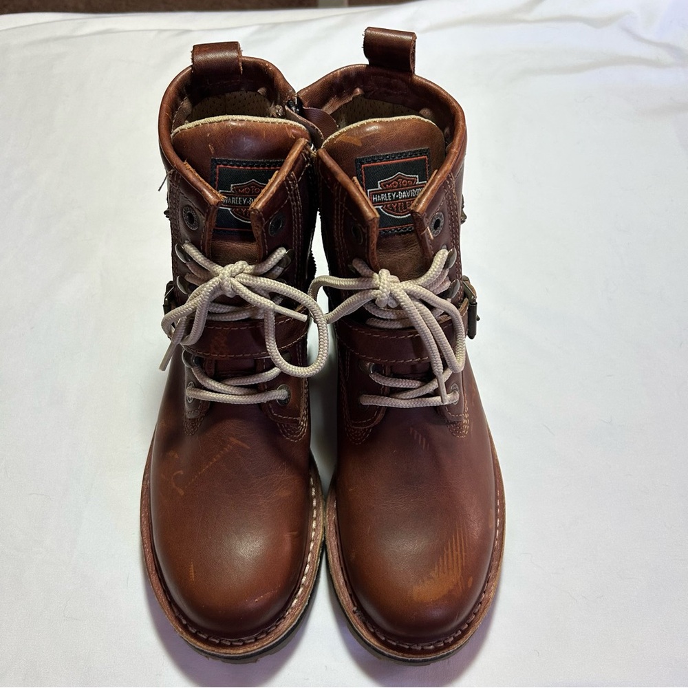 Harley-Davidson Vintage Women’s Brown Leather Lace-Up Boots